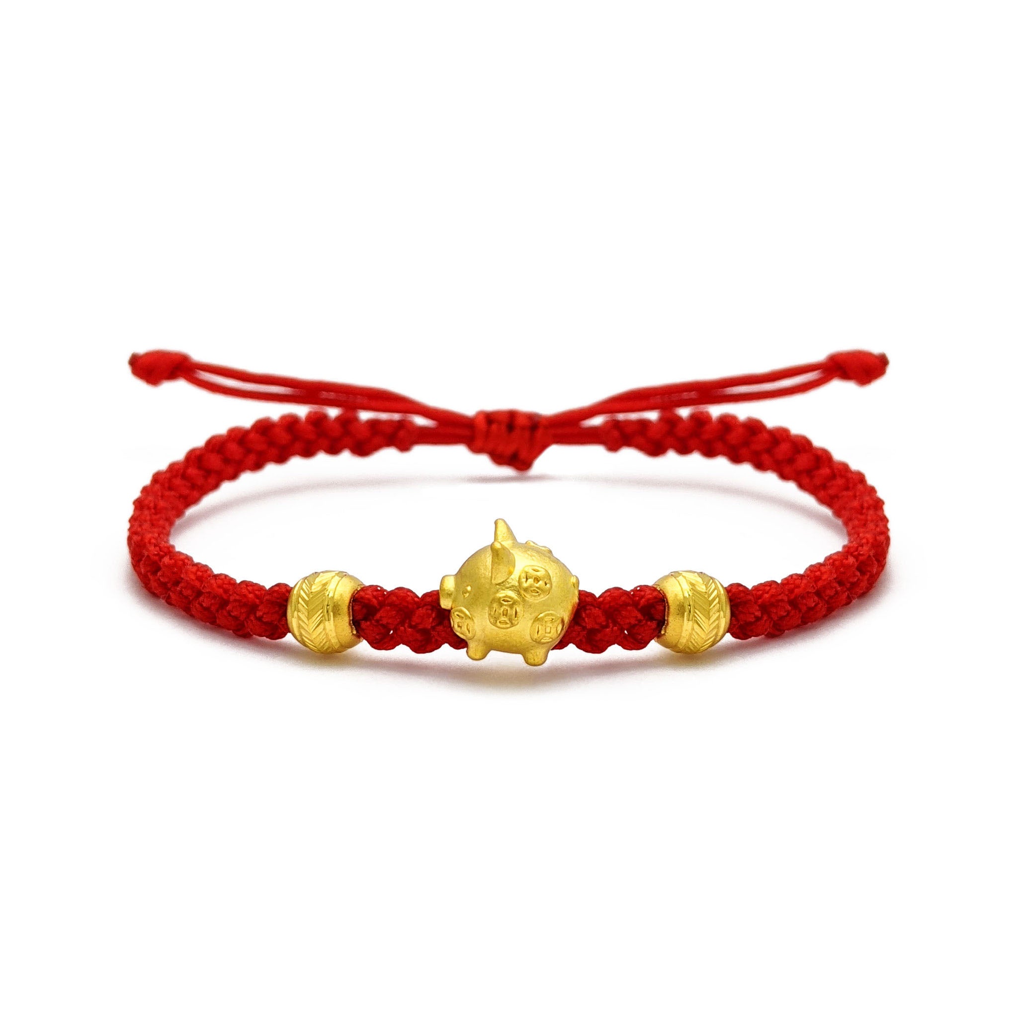 Lucky Pig Chinese Zodiac Red String Bracelet (24K) – Popular J
