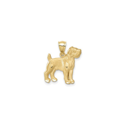 Boxer Dog Diamond Cut Pendant (14K) front - Lucky Diamond - New York