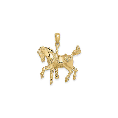 Carousel Horse with Tail Up Pendant (14K) front - Lucky Diamond - New York