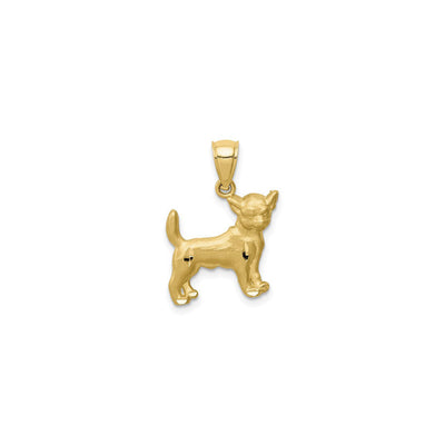 Chihuahua Dog Diamond Cut Pendant (14K) front - Lucky Diamond - New York