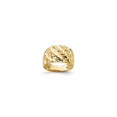 Diamond-Cut Oblique Stripes Domed Ring (14K) main - Lucky Diamond - New York