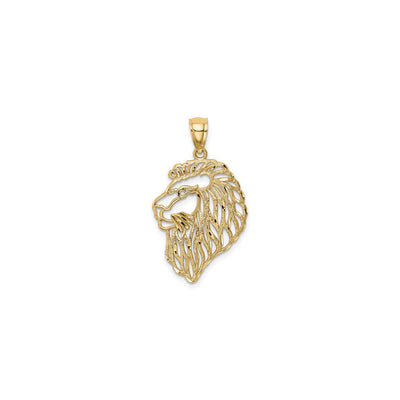 Lion Head Profile Cut-Out Pendant (14K) front - Lucky Diamond - New York