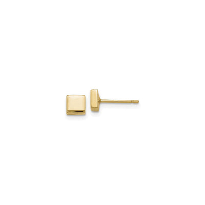 Plain Square Stud Earrings (14K) main - Lucky Diamond - New  York