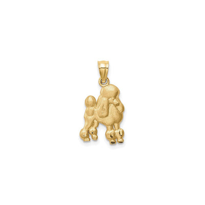 Poodle Dog Matte Finish Pendant (14K) front - Lucky Diamond - New York