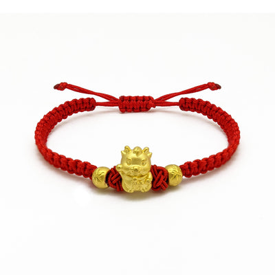 Butterfly Outline Red Thread Bracelet - Silver