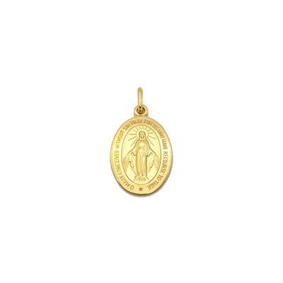 Miraculous Oval Medal Pendant (14K) front - Lucky Diamond - New York