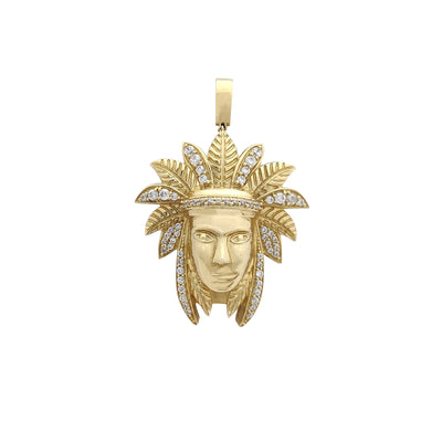 Chief India Head Pendant (14K) Lucky Diamond New York